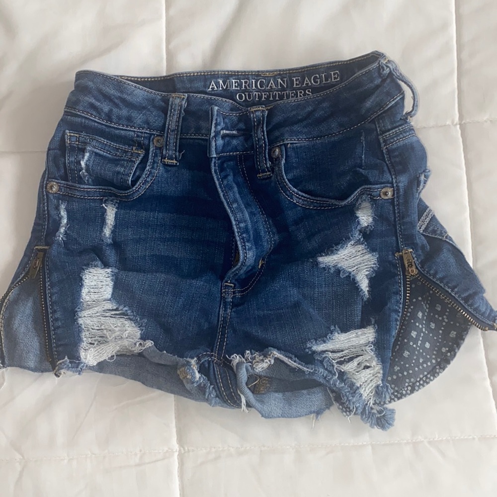 American Eagle Zip Jean Shorts